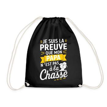 preuve que mon papa n est pas toujours à la chasse - Sac de sport léger - noir - Devant