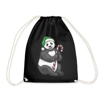 Panda Canne de Noël - Sac de sport léger - noir - Devant