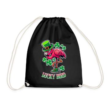 Oiseau chanceux – Flamant rose de la Saint-Patrick - Sac de sport léger - noir - Devant