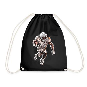 American Football Skizze - Turnbeutel - Schwarz - Vorne