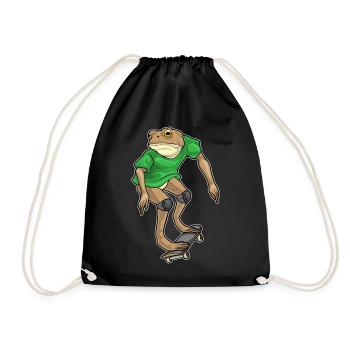 Frog Skater Skateboard - Drawstring Bag - black - Front