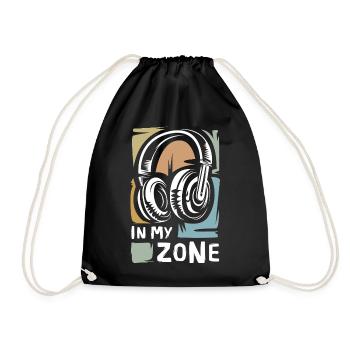 Icône de casque vintage - Logo de In My Zone Music - Sac de sport léger - noir - Devant