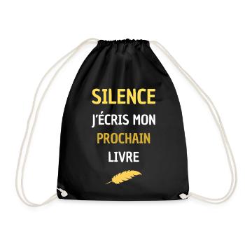 SILENCE J'ECRIS MON PROCHAIN LIVRE - Sac de sport léger - noir - Devant