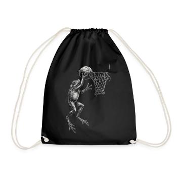 Funny Basketball Frog - Drawstring Bag - black - Front
