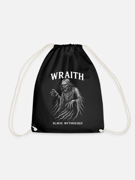 Wraith Slavic Mythology Illustration - Drawstring Bag - black