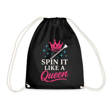 Baton Twirler Majorette Captain Squad Club - Drawstring Bag - black - Front