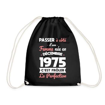 50th Anniversary - Born in December 1975 - Drawstring Bag - black - Front