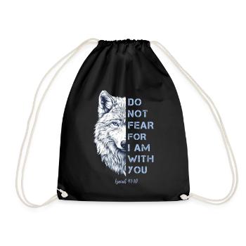 Religious Quote Bible Verse - Drawstring Bag - black - Front