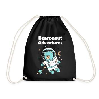 Bearonaut Abenteuer Raum - Turnbeutel - Schwarz - Vorne