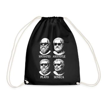 Sunglassed Greek Philosophers Quartet - Drawstring Bag - black - Front