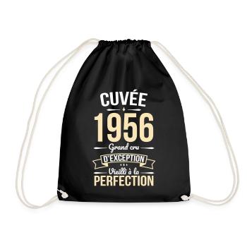 1956 – Aged to perfection - Drawstring Bag - black - Front