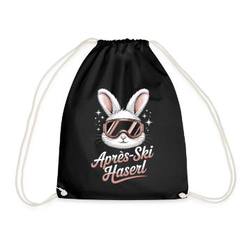 Après-ski bunny hut fun Skier ski bunny - Drawstring Bag - black - Front