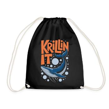 Krillin de la baleine bleue drôle - Sac de sport léger - noir - Devant