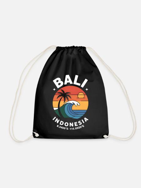 Coordonnées Bali Indonésie - Sac de sport léger - noir