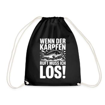 Wenn der Karpfen ruft - Turnbeutel - Schwarz - Vorne