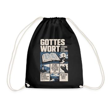 Gottes Wort lebendig wahr beständig - Turnbeutel - Schwarz - Vorne