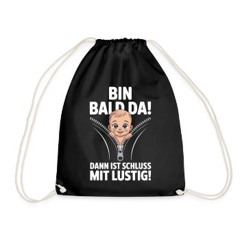  Bin Bald Da Dann Ist Schluss Mit Lustig Lustiger - Turnbeutel - Schwarz - Vorne