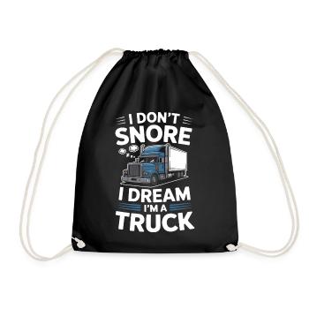 Truck Driver Trucker Diesel Long Haul Truck - Drawstring Bag - black - Front