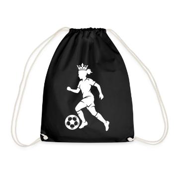 Fussballerin Fussball Silhouette - Turnbeutel - Schwarz - Vorne