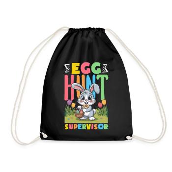 Joyeuse Pâques, douce chasse aux œufs du lapin, œufs de Pâques - Sac de sport léger - noir - Devant