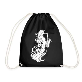 Dessin de saxophoniste - Sac de sport léger - noir - Devant
