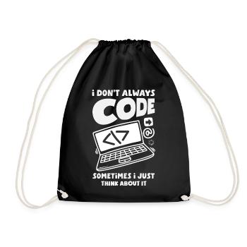 Don't Always Code Programmer - Drawstring Bag - black - Front