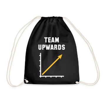 Team Aufwärts (Erfolg / Fortschritt / NEG Gold 2C) - Turnbeutel - Schwarz - Vorne
