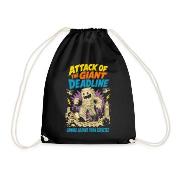 Attack of the gigantic deadline - Drawstring Bag - black - Front