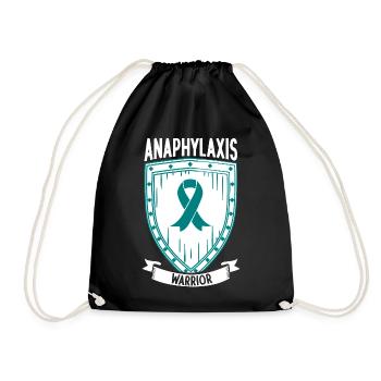 Anaphylaxie Kämpfer - Schutzschild in Türkis - Turnbeutel - Schwarz - Vorne