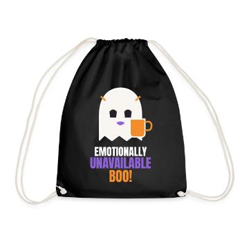 Emotionally Unavailable Boo Funny Ghost - Turnbeutel - Schwarz - Vorne
