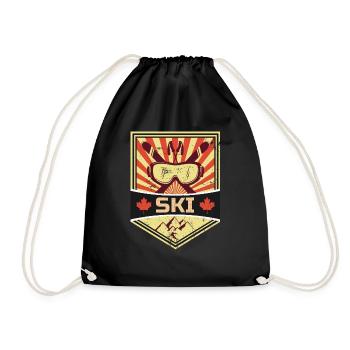 Propagande de ski | Sports d'hiver Vacances d'hiver - Sac de sport léger - noir - Devant