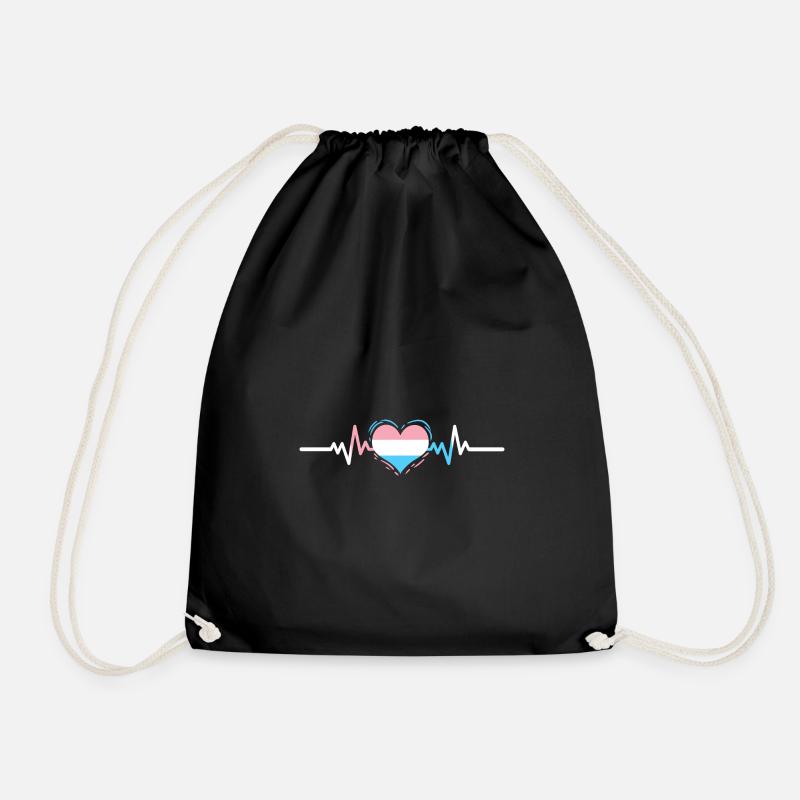 Transgender Heartbeat Trans Pride - Turnbeutel - Schwarz