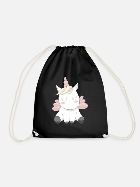 Einhorn, Süß, Geschenkidee - Turnbeutel - Schwarz