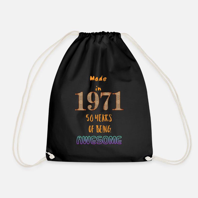 50th Birthday, 50th Birthday, 50th Birthday - Drawstring Bag - black