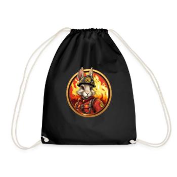 Rabbit Fire Brigade - Drawstring Bag - black - Front