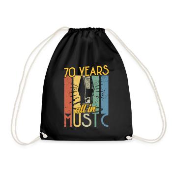 Vintage Musician 1954 70 Jahre Jubiläum - Turnbeutel - Schwarz - Vorne
