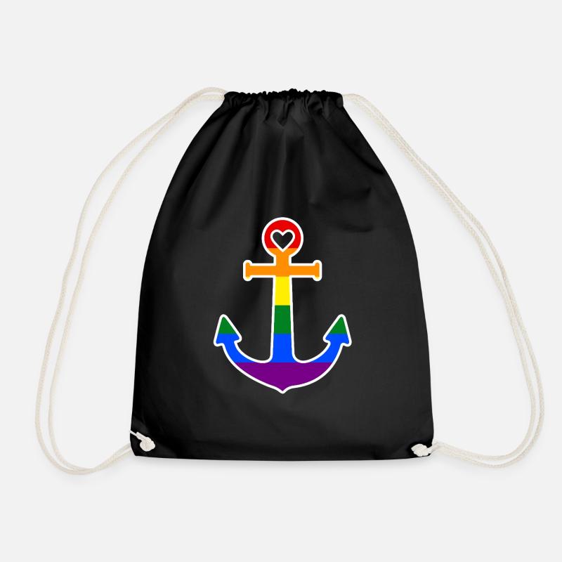 Regenbogenanker - Turnbeutel - Schwarz