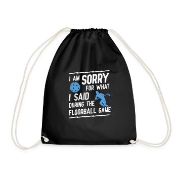 Floorball Unihockey Logo Floorball Design - Turnbeutel - Schwarz - Vorne