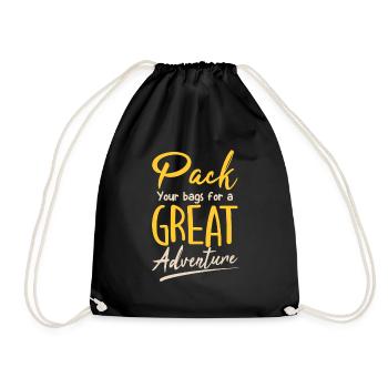 Adventure - Drawstring Bag - black - Front