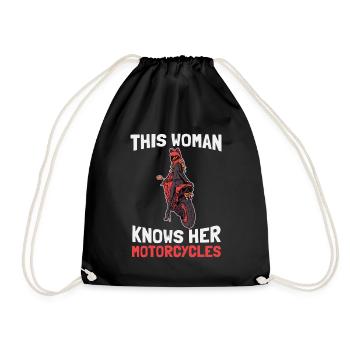 Motorcycle Biker Motorcyclist - Drawstring Bag - black - Front