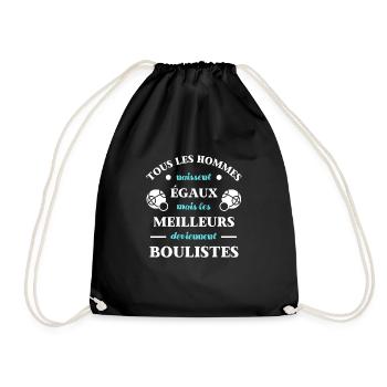 t shirt humour petanque meilleurs boulistes cadeau - Sac de sport léger - noir - Devant