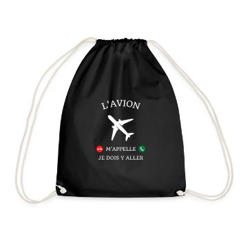 t shirt avion m'appelle humour pilote avion homme - Sac de sport léger - noir - Devant