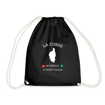 t shirt la corse m appelle humour corsica homme - Sac de sport léger - noir - Devant