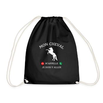 t shirt mon cheval m appelle humour cavalière - Sac de sport léger - noir - Devant