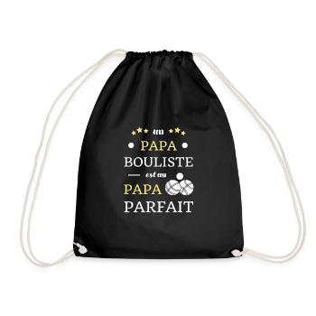 t shirt papa bouliste parfait humour petanque - Sac de sport léger - noir - Devant