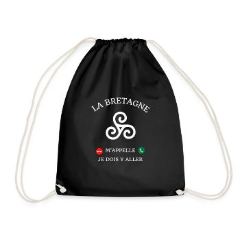 t shirt la bretagne m appelle humour breton homme - Sac de sport léger - noir - Devant