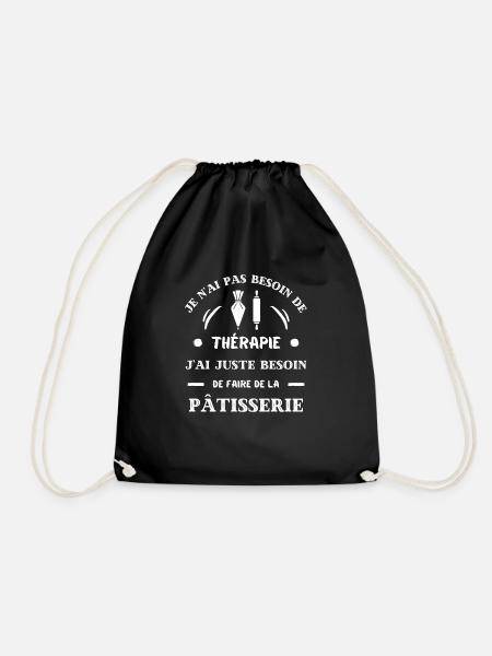 therapie patisserie humour patissier homme drole - Sac de sport léger - noir