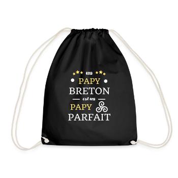 papy breton humour bretagne homme drole breizh - Sac de sport léger - noir - Devant