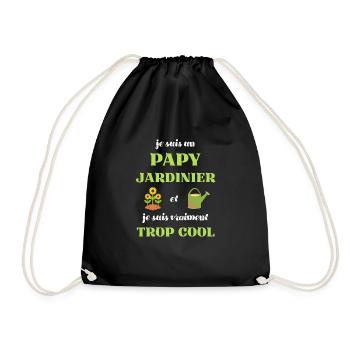 papy jardinier humour jardinage homme papi jardin - Sac de sport léger - noir - Devant