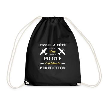 perfection pilote avion humour aviateur ulm cadeau - Sac de sport léger - noir - Devant